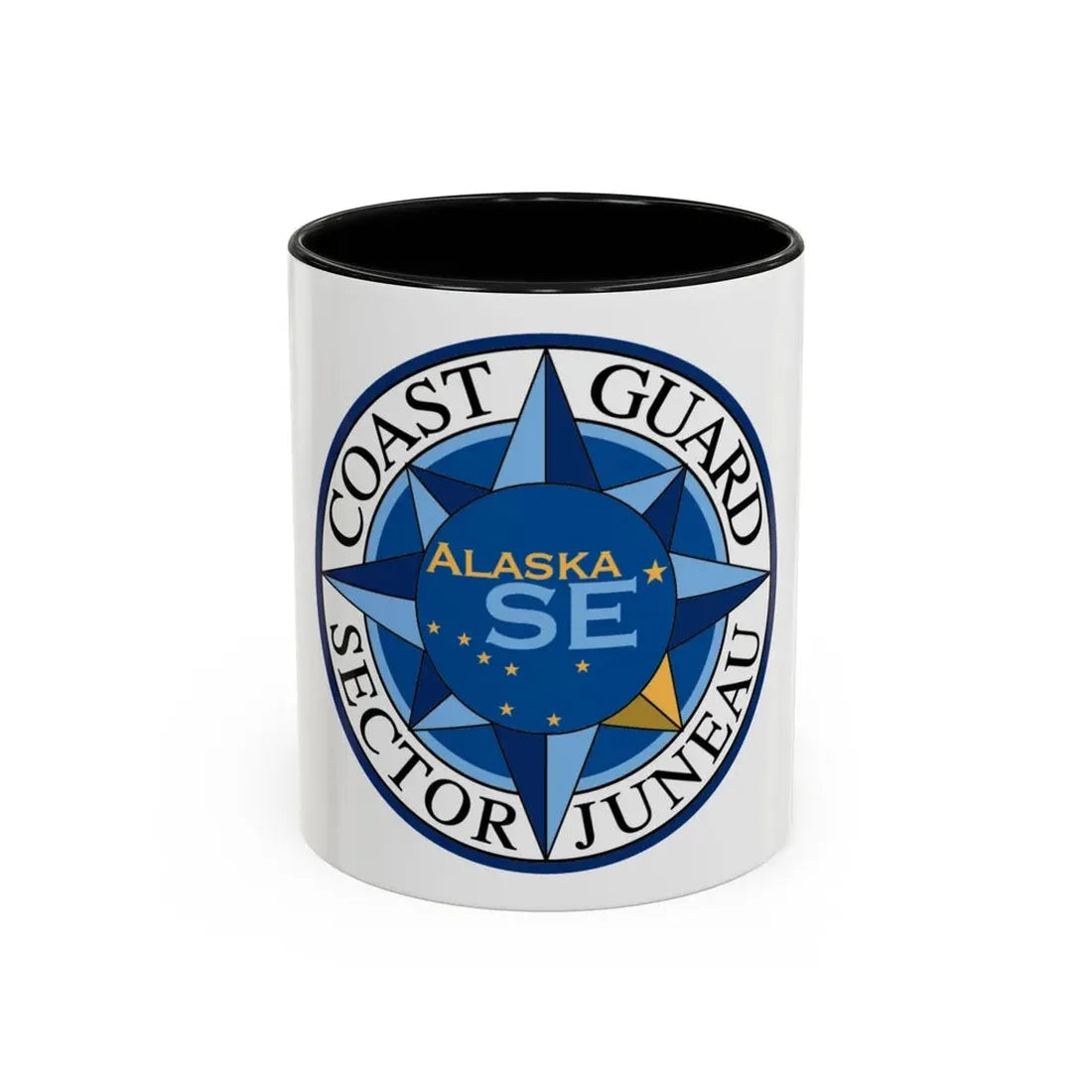 USCG Sector Juneau (U.S. Coast Guard) Accent Coffee Mug 11oz Black - Go Mug Yourself