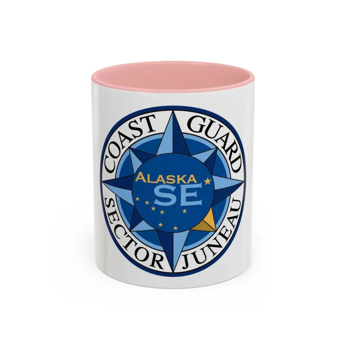 USCG Sector Juneau (U.S. Coast Guard) Accent Coffee Mug 11oz Pink - Go Mug Yourself
