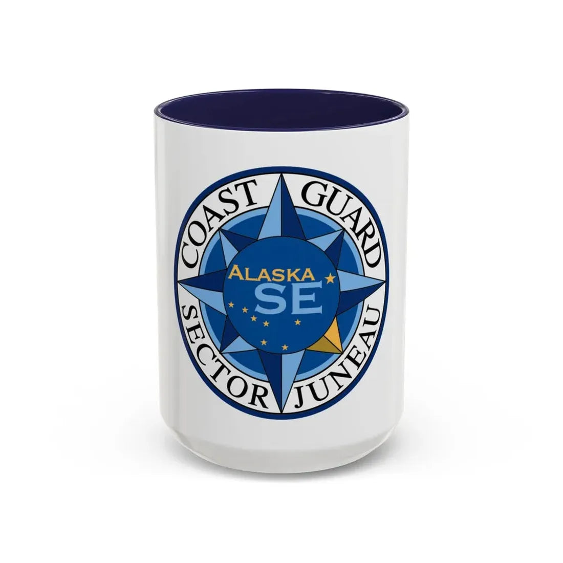 USCG Sector Juneau (U.S. Coast Guard) Accent Coffee Mug 15oz Navy - Go Mug Yourself