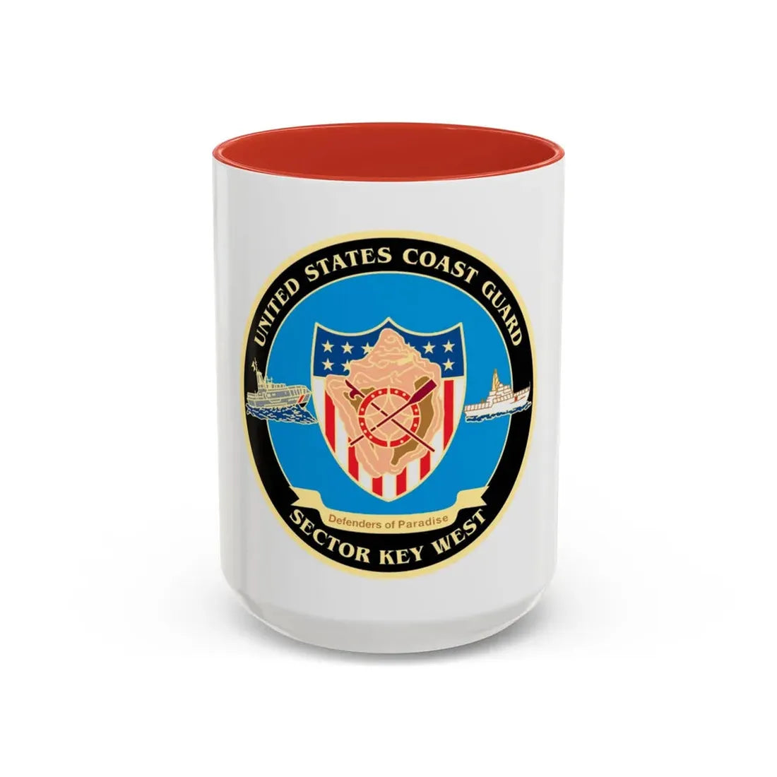 USCG Sector Key West New 2006 (U.S. Coast Guard) Accent Coffee Mug 15oz Red - Go Mug Yourself