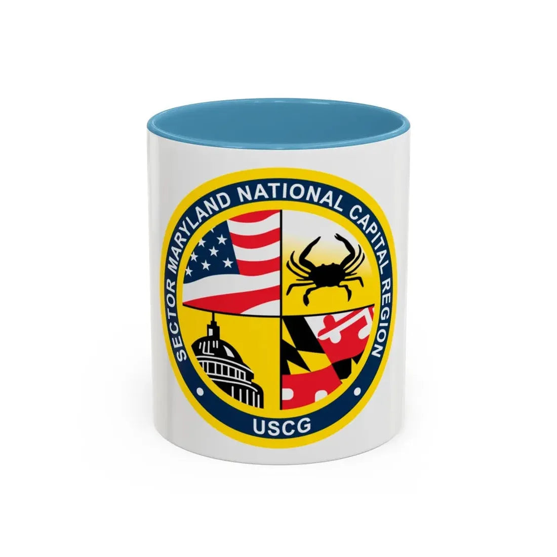 USCG Sector Maryland NRC (U.S. Coast Guard) Accent Coffee Mug 11oz Light Blue - Go Mug Yourself