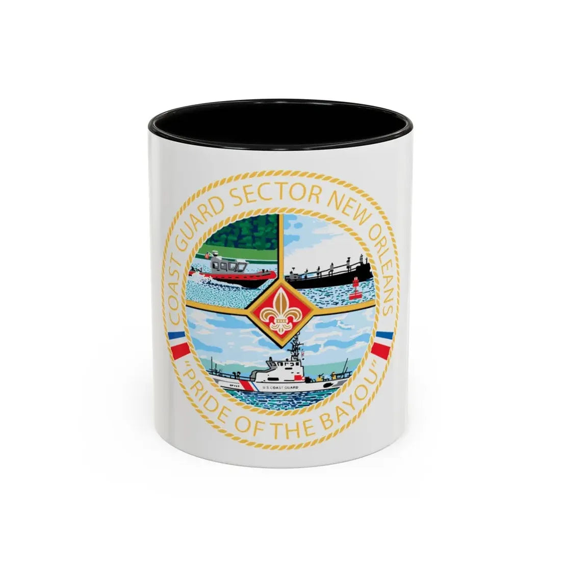 USCG Sector New Orleans Pride of the Bayou (U.S. Coast Guard) Accent Coffee Mug 11oz Black - Go Mug Yourself