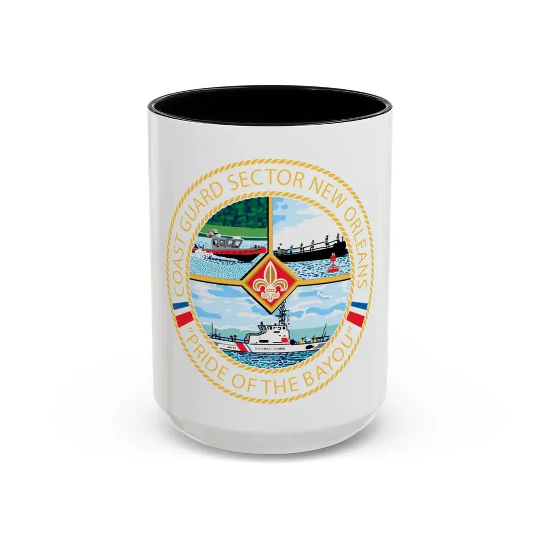 USCG Sector New Orleans Pride of the Bayou (U.S. Coast Guard) Accent Coffee Mug 15oz Black - Go Mug Yourself