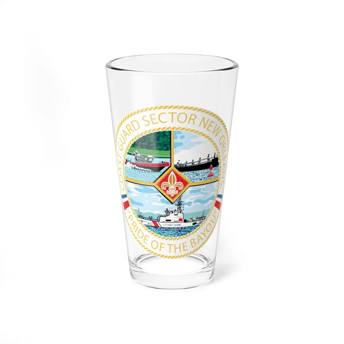 USCG Sector New Orleans Pride of the Bayou (U.S. Coast Guard) Pint Glass 16oz 16oz - Go Mug Yourself