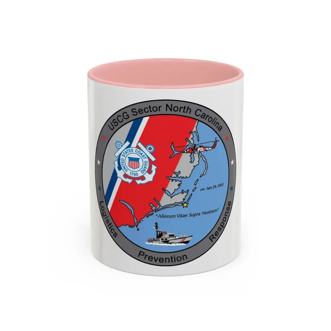 USCG Sector North Carolina (U.S. Coast Guard) Accent Coffee Mug 11oz Pink - Go Mug Yourself