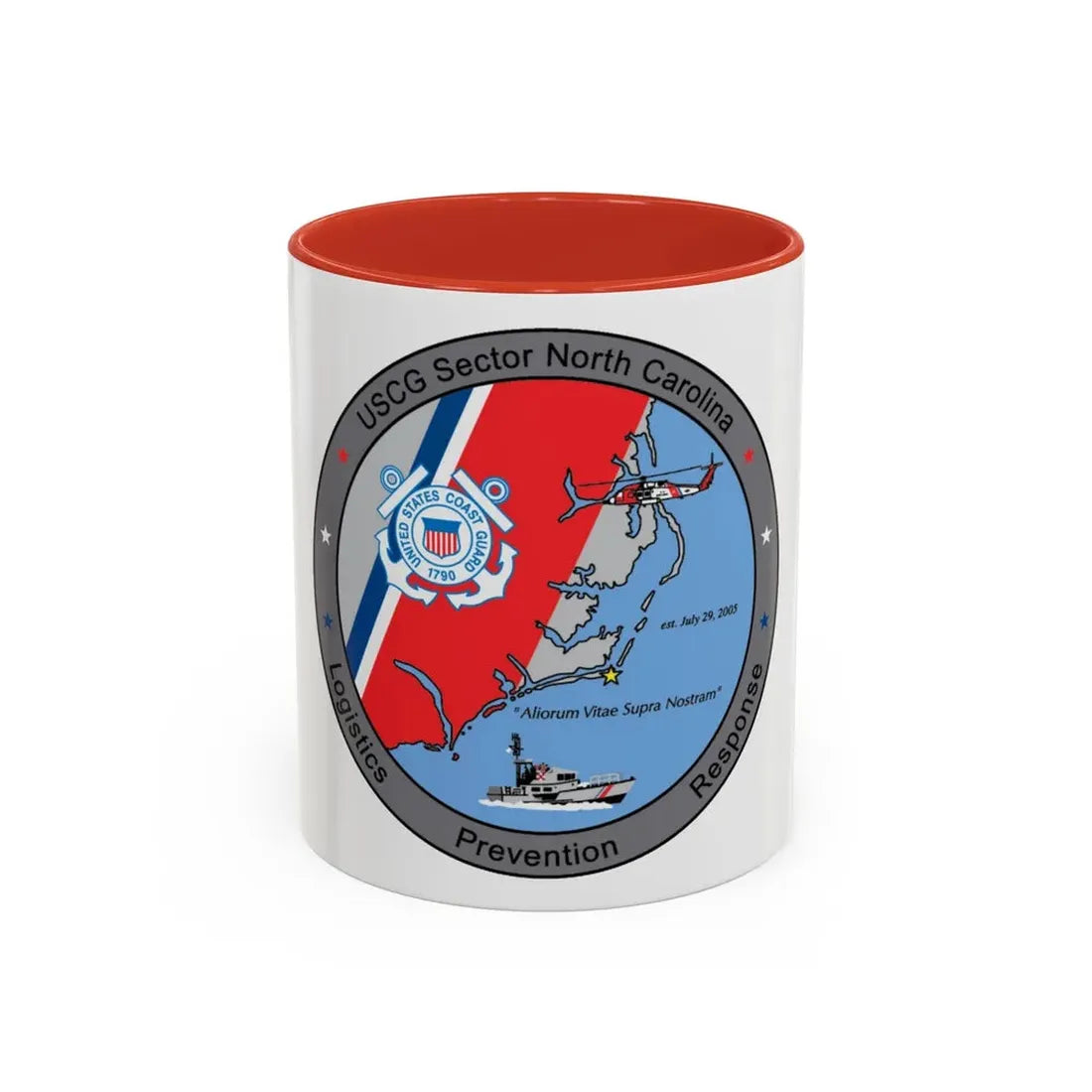 USCG Sector North Carolina (U.S. Coast Guard) Accent Coffee Mug 11oz Red - Go Mug Yourself