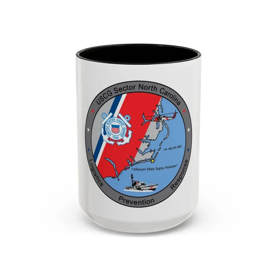 USCG Sector North Carolina (U.S. Coast Guard) Accent Coffee Mug 15oz Black - Go Mug Yourself