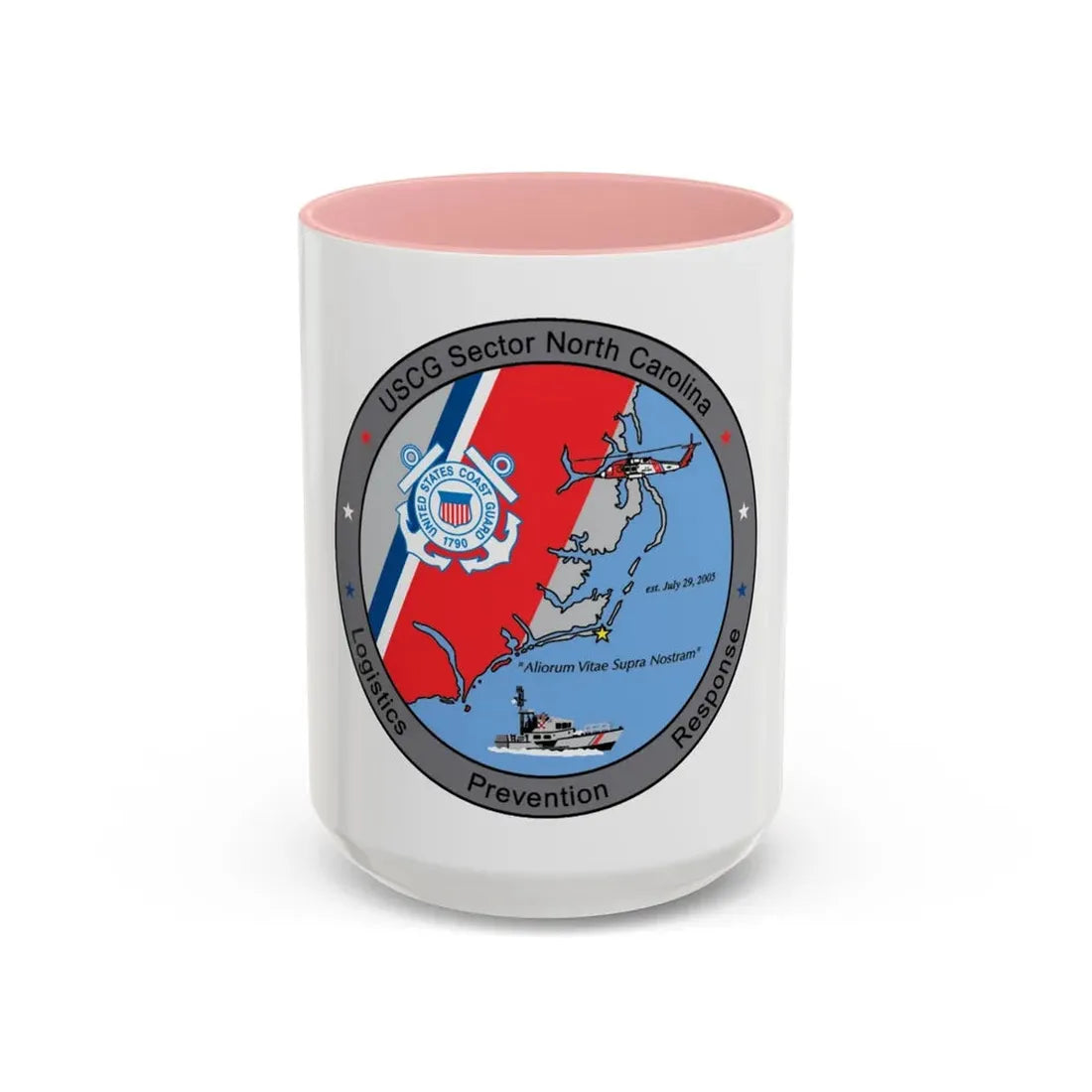 USCG Sector North Carolina (U.S. Coast Guard) Accent Coffee Mug 15oz Pink - Go Mug Yourself