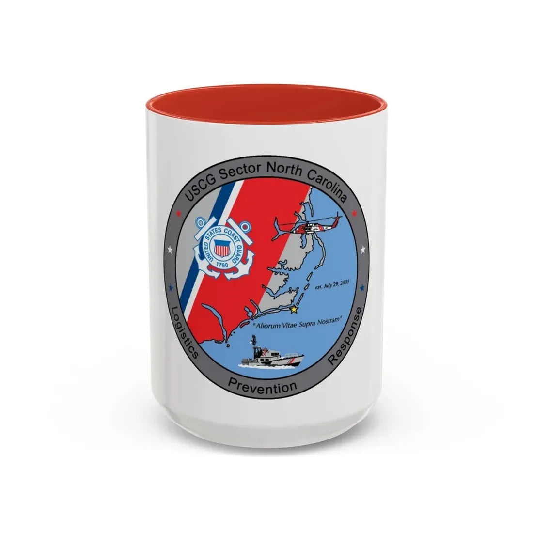 USCG Sector North Carolina (U.S. Coast Guard) Accent Coffee Mug 15oz Red - Go Mug Yourself
