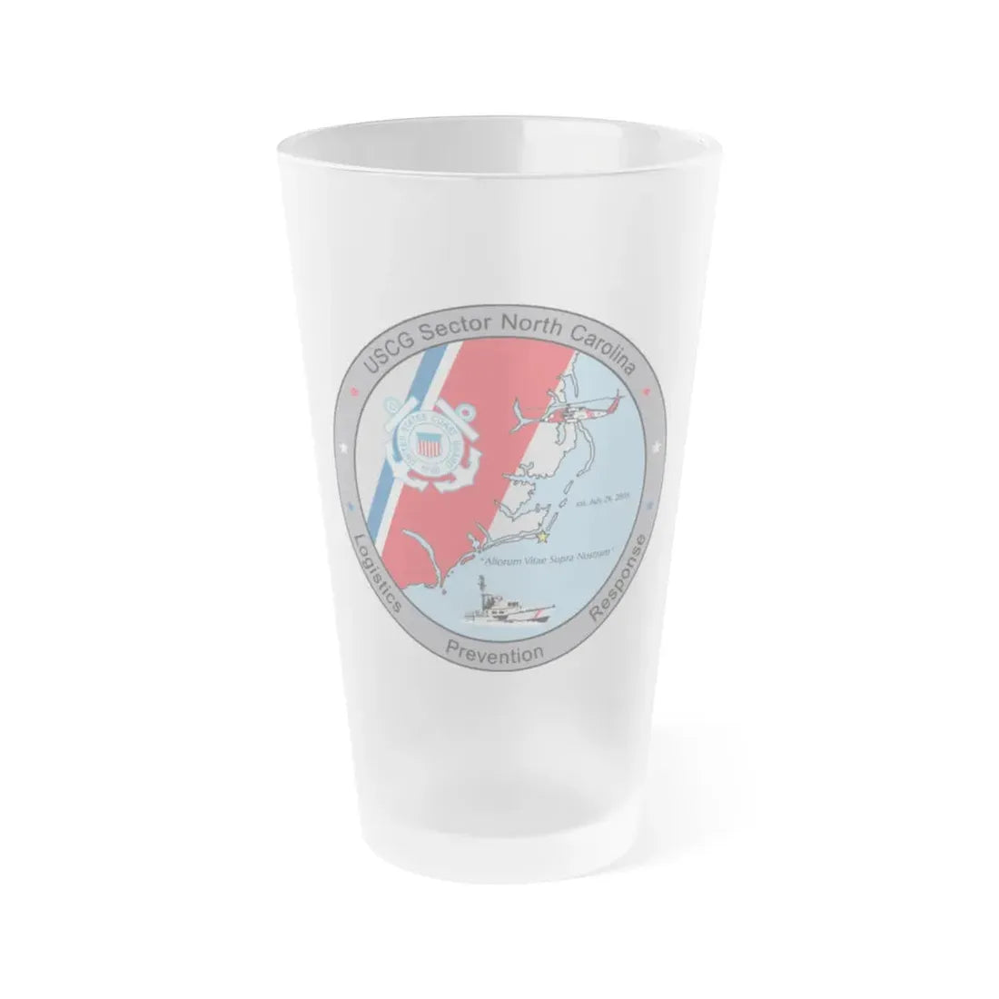 USCG Sector North Carolina (U.S. Coast Guard) Frosted Pint Glass 16oz Default Title - Go Mug Yourself
