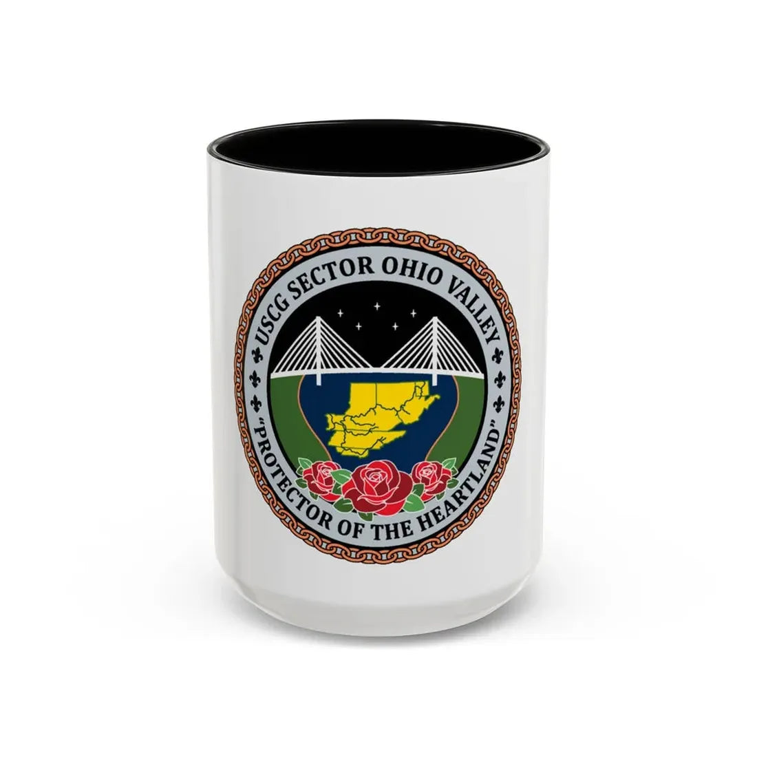 USCG SECTOR OHIO VALLEY (U.S. Coast Guard) Accent Coffee Mug 15oz Black - Go Mug Yourself