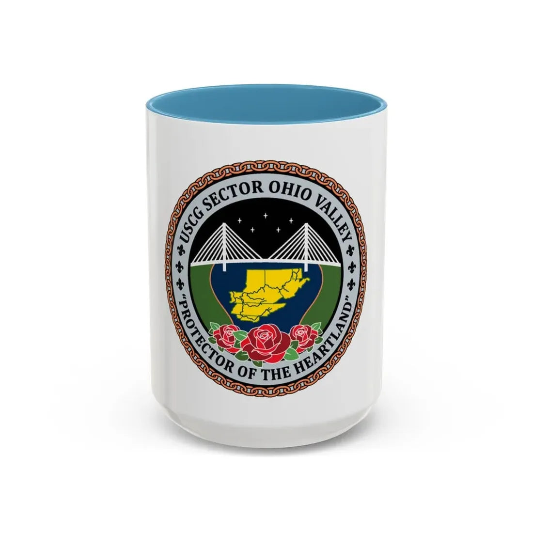 USCG SECTOR OHIO VALLEY (U.S. Coast Guard) Accent Coffee Mug 15oz Light Blue - Go Mug Yourself