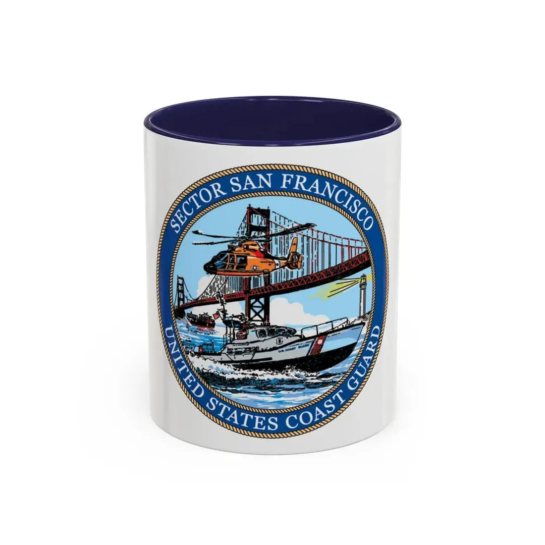 USCG Sector San Francisco (U.S. Coast Guard) Accent Coffee Mug 11oz Navy - Go Mug Yourself