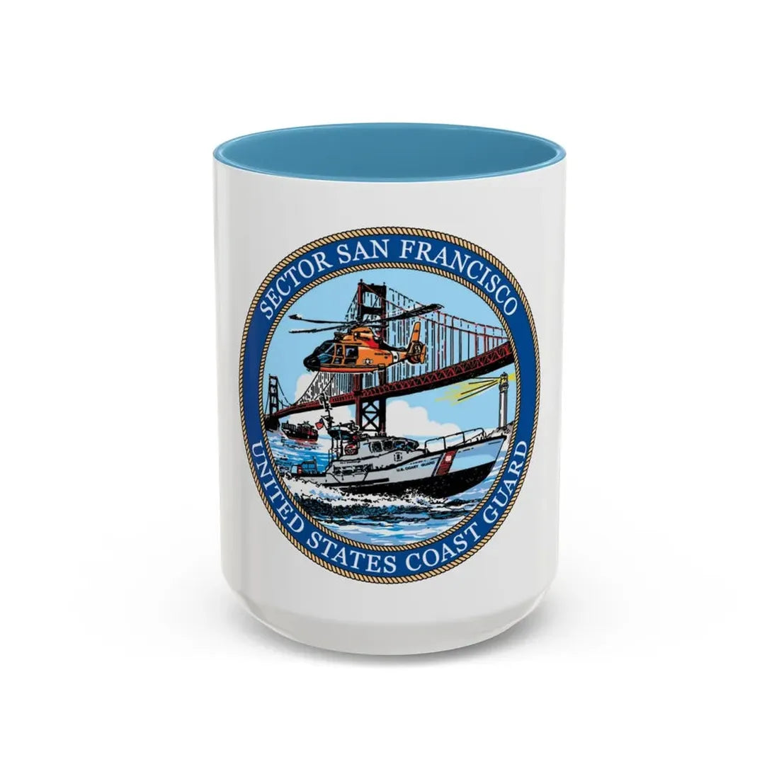 USCG Sector San Francisco (U.S. Coast Guard) Accent Coffee Mug 15oz Light Blue - Go Mug Yourself