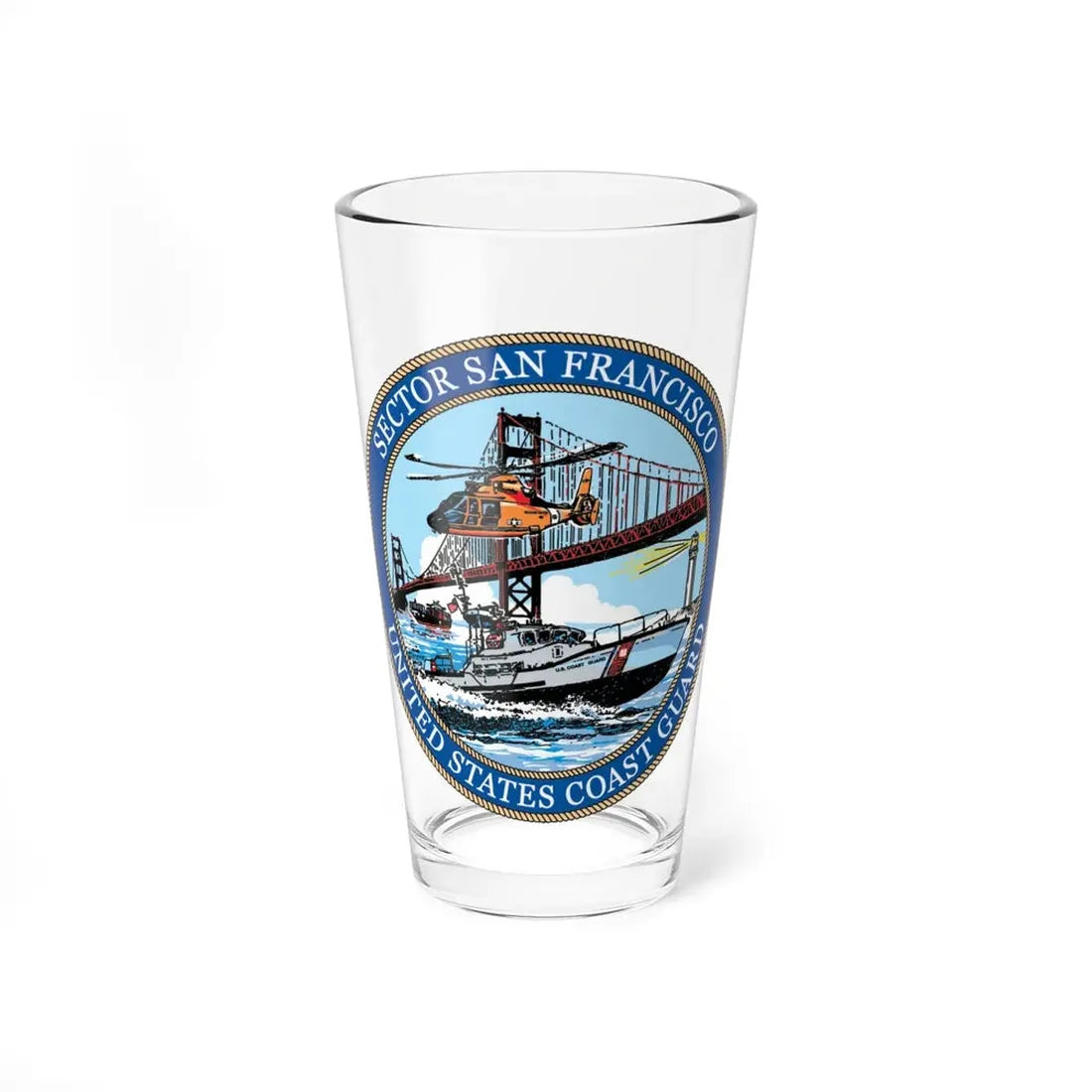 USCG Sector San Francisco (U.S. Coast Guard) Pint Glass 16oz 16oz - Go Mug Yourself