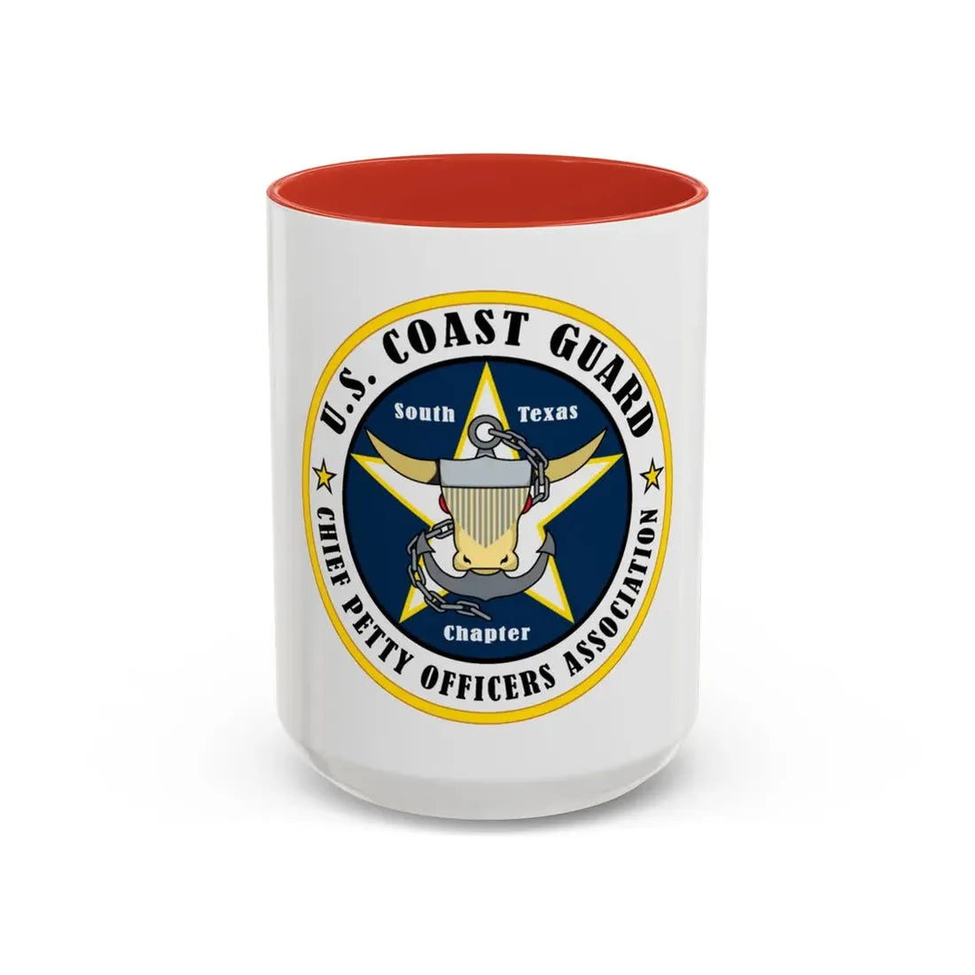 USCG South Texas CPOA (U.S. Coast Guard) Accent Coffee Mug 15oz Red - Go Mug Yourself