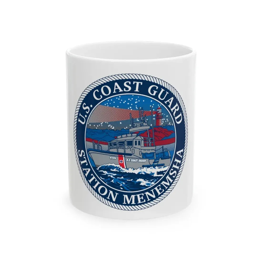 USCG STA MENEMSHA (U.S. Coast Guard) White Coffee Mug 11oz - Go Mug Yourself