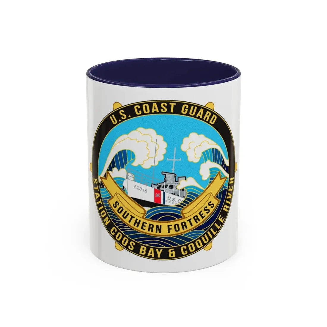 USCG Station Coos Bay (U.S. Coast Guard) Accent Coffee Mug 11oz Navy - Go Mug Yourself