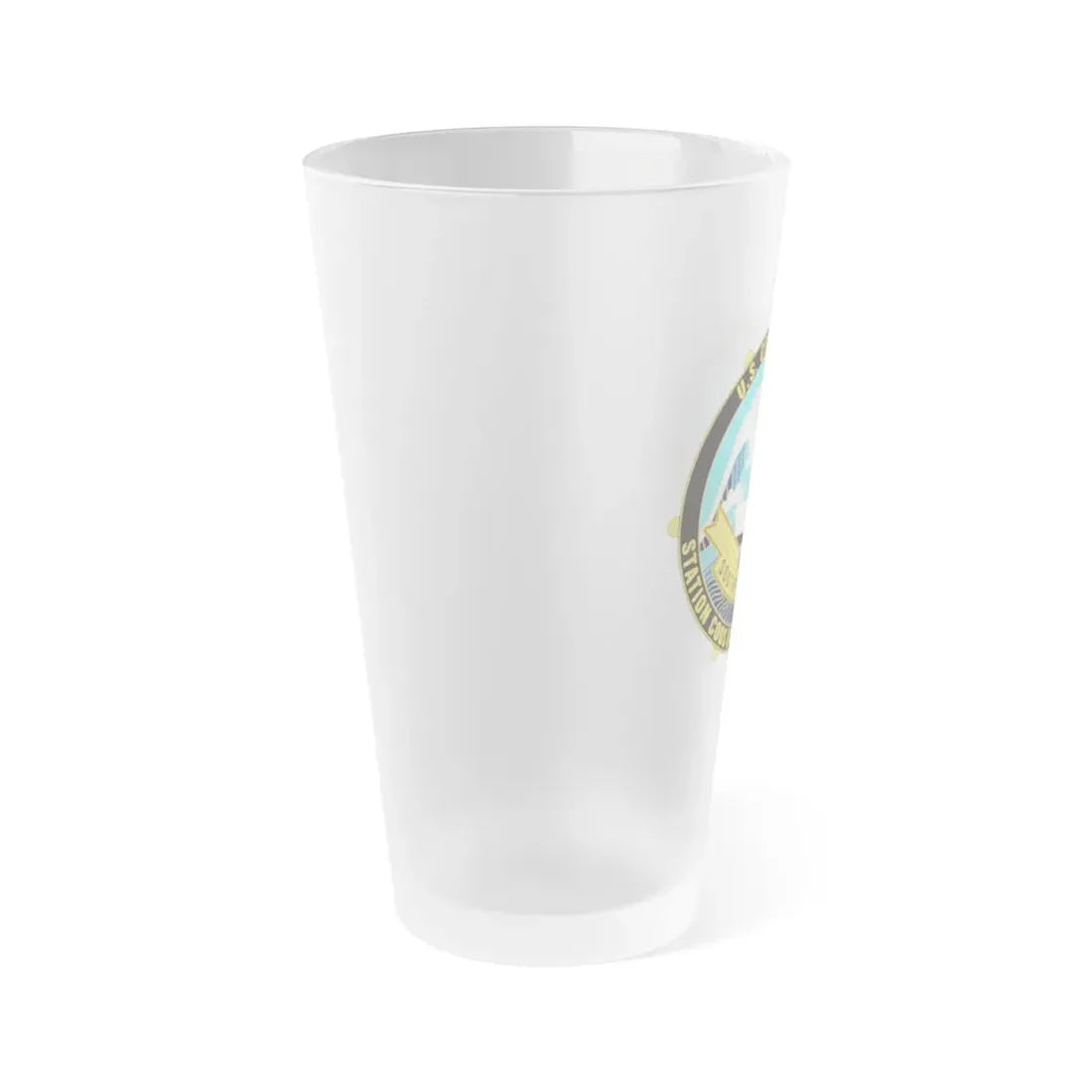 USCG Station Coos Bay (U.S. Coast Guard) Frosted Pint Glass 16oz - Go Mug Yourself