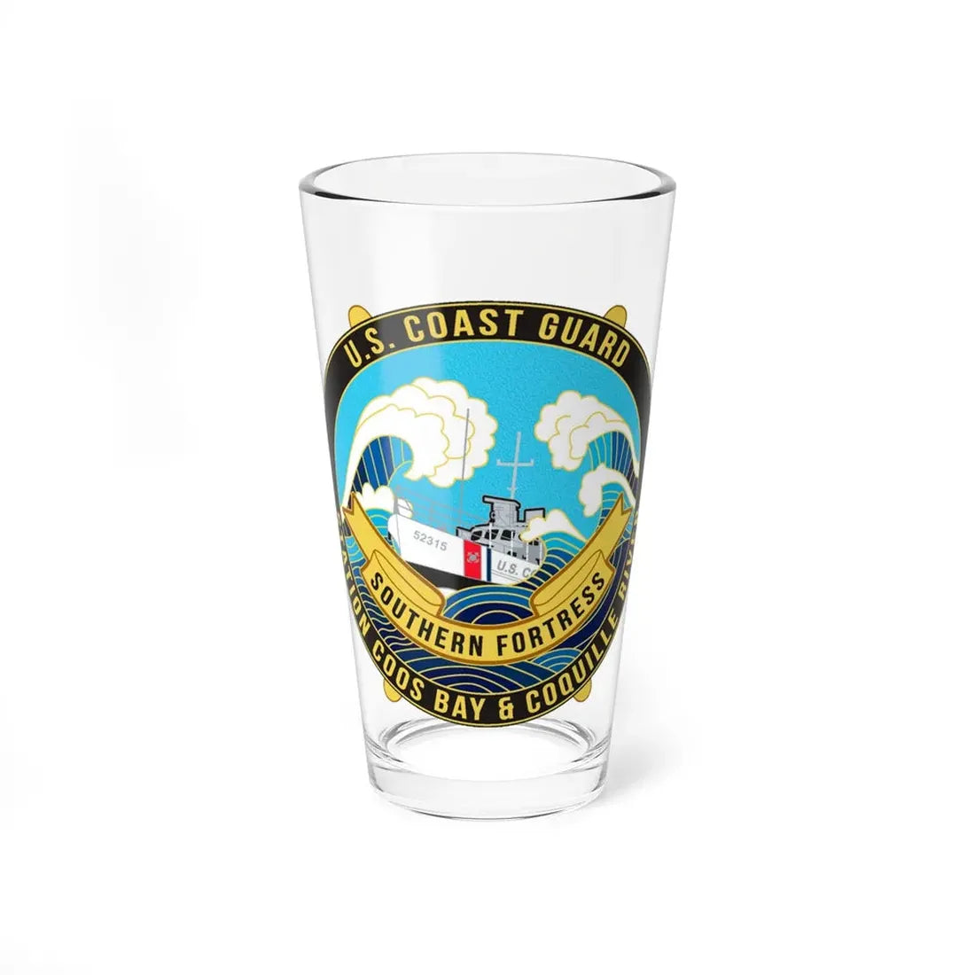 USCG Station Coos Bay (U.S. Coast Guard) Pint Glass 16oz 16oz - Go Mug Yourself
