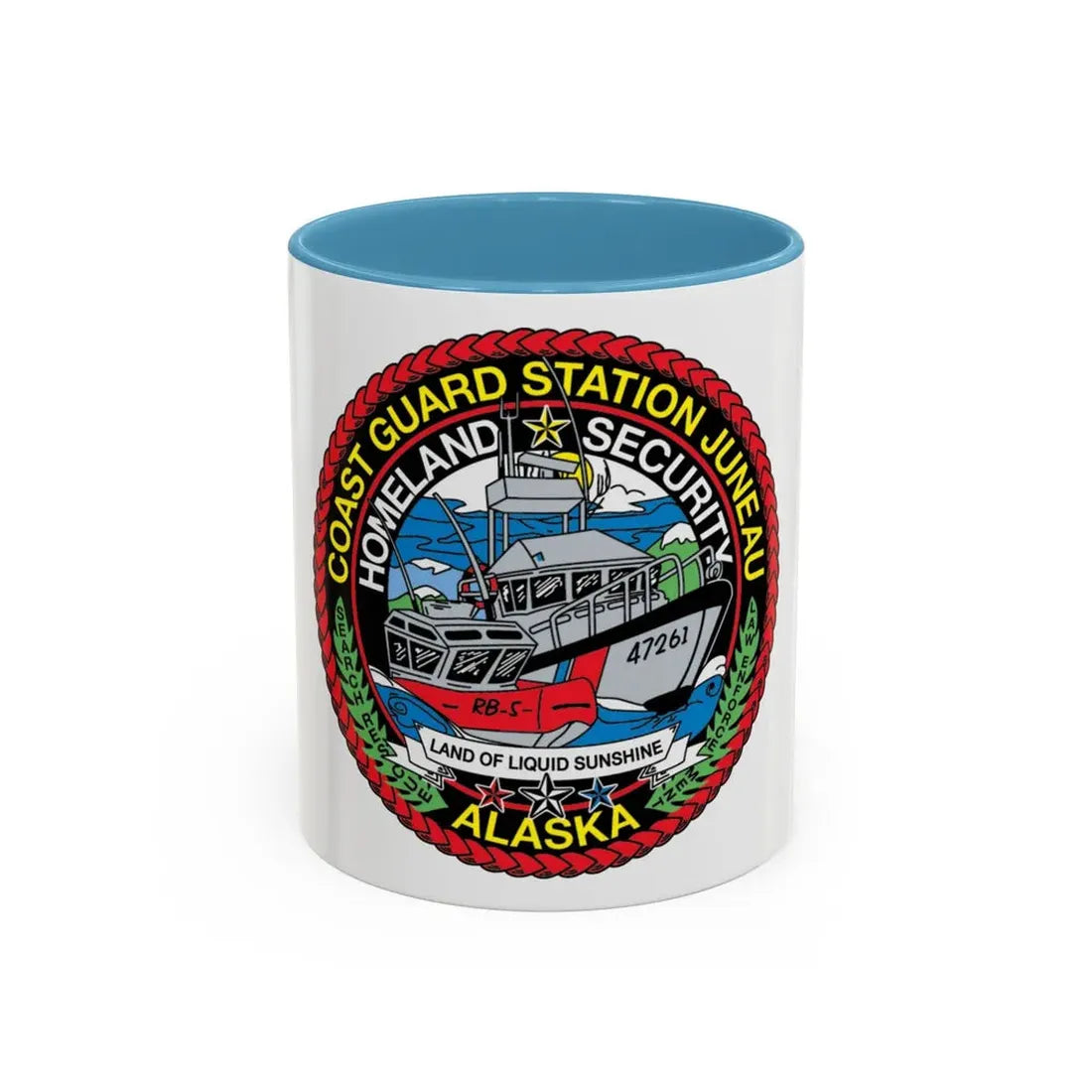 USCG Station Juneau Alaska Homeland Security (U.S. Coast Guard) Accent Coffee Mug 11oz Light Blue - Go Mug Yourself