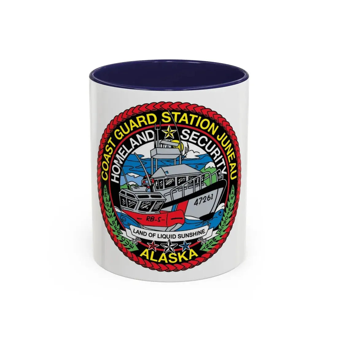 USCG Station Juneau Alaska Homeland Security (U.S. Coast Guard) Accent Coffee Mug 11oz Navy - Go Mug Yourself