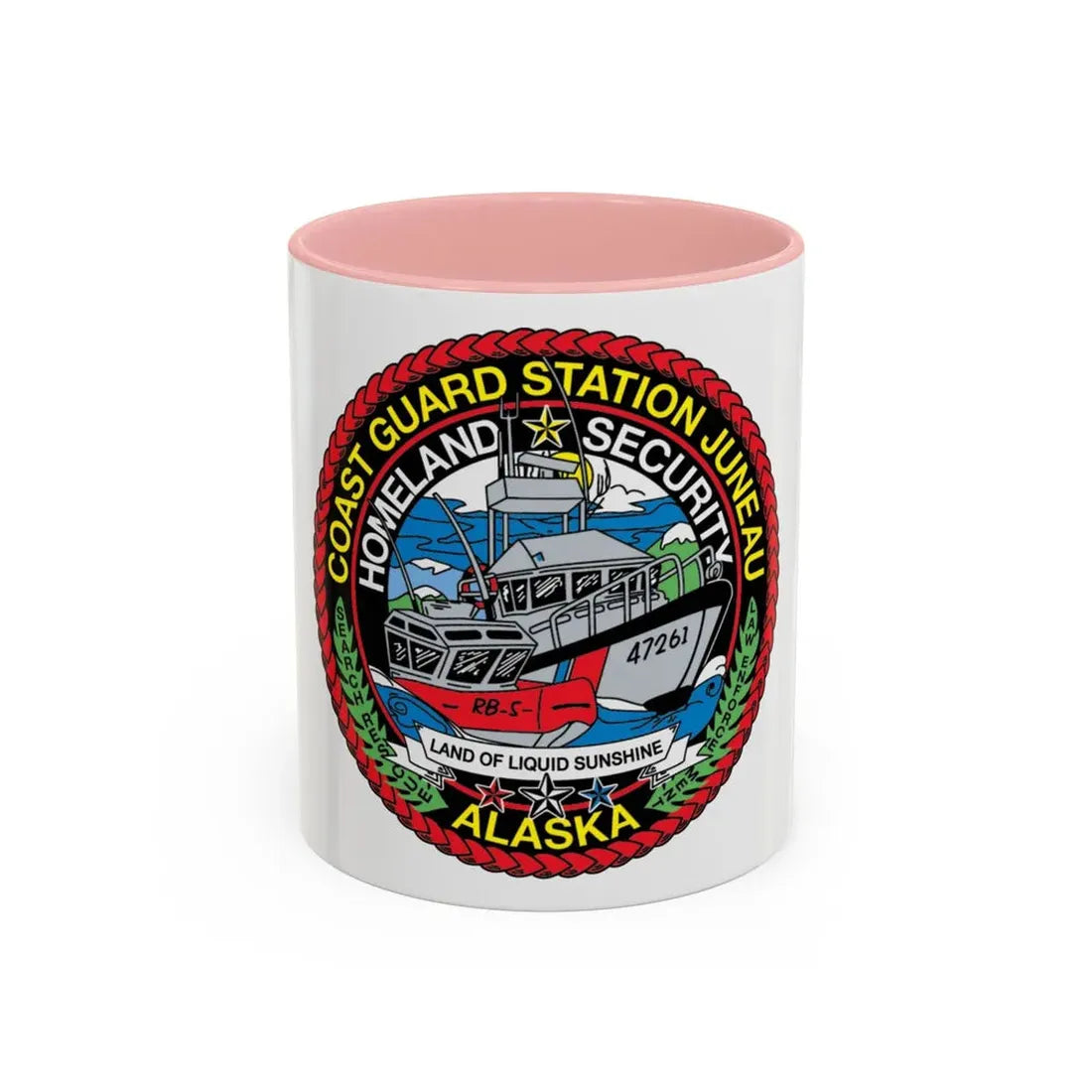 USCG Station Juneau Alaska Homeland Security (U.S. Coast Guard) Accent Coffee Mug 11oz Pink - Go Mug Yourself