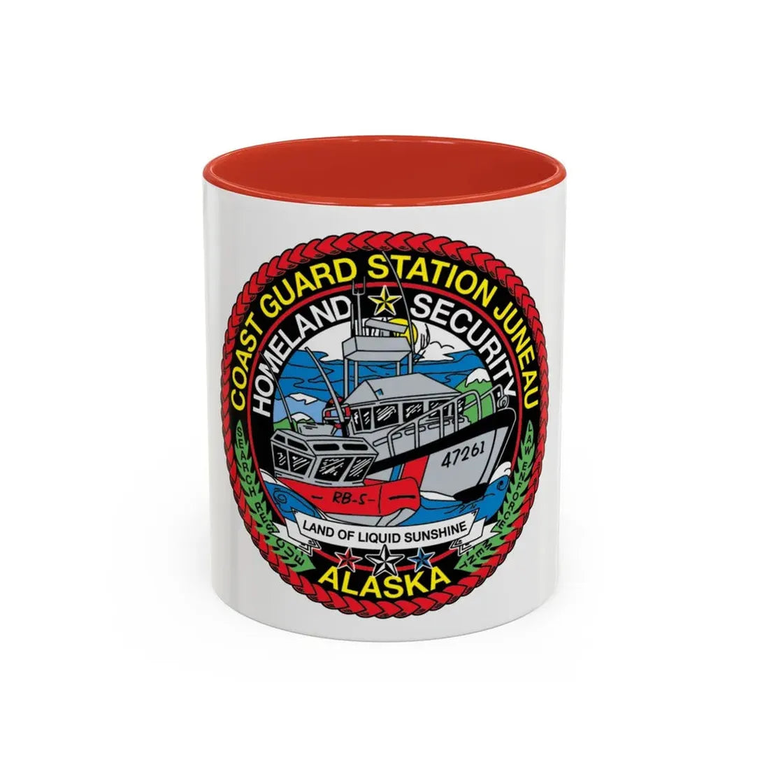 USCG Station Juneau Alaska Homeland Security (U.S. Coast Guard) Accent Coffee Mug 11oz Red - Go Mug Yourself