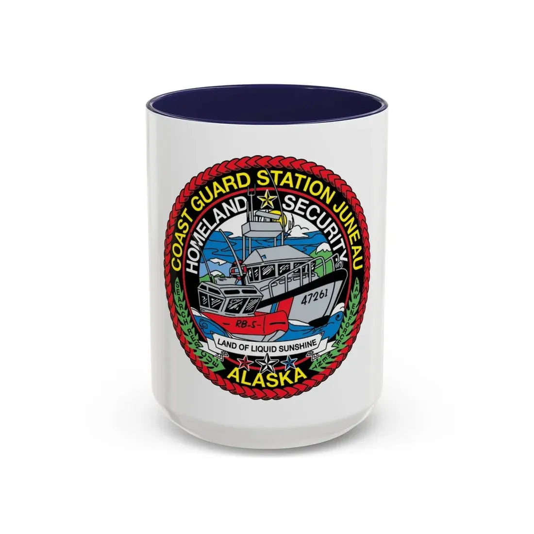 USCG Station Juneau Alaska Homeland Security (U.S. Coast Guard) Accent Coffee Mug 15oz Navy - Go Mug Yourself