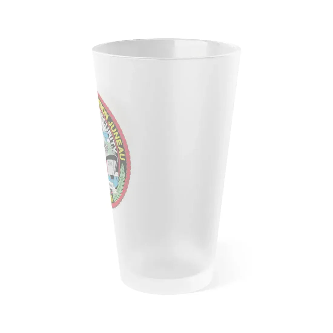 USCG Station Juneau Alaska Homeland Security (U.S. Coast Guard) Frosted Pint Glass 16oz - Go Mug Yourself