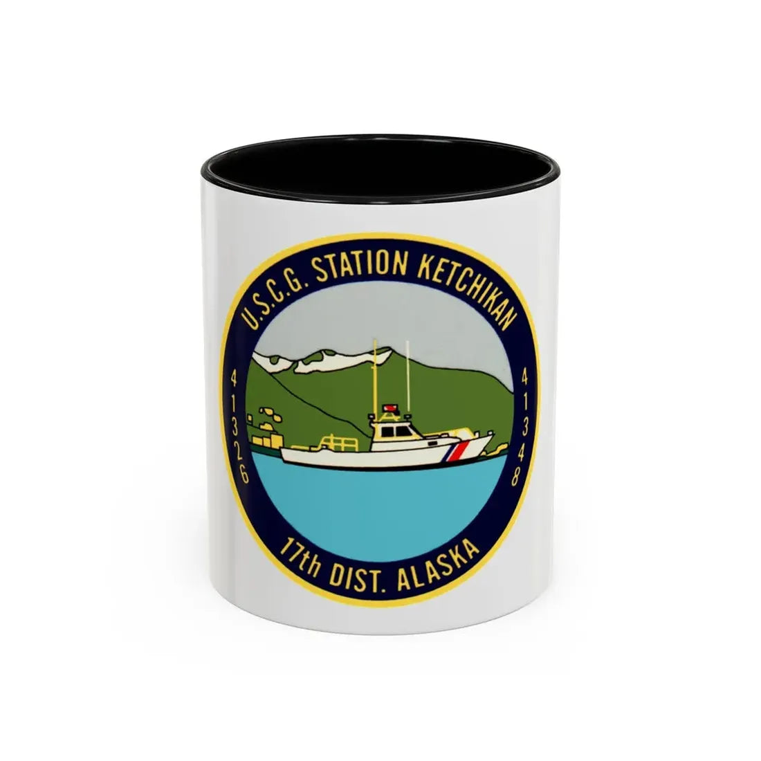 USCG Station Ketchikan 17th Dist (U.S. Coast Guard) Accent Coffee Mug 11oz Black - Go Mug Yourself