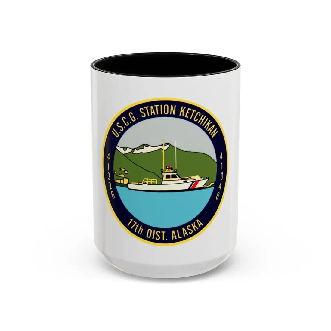 USCG Station Ketchikan 17th Dist (U.S. Coast Guard) Accent Coffee Mug 15oz Black - Go Mug Yourself