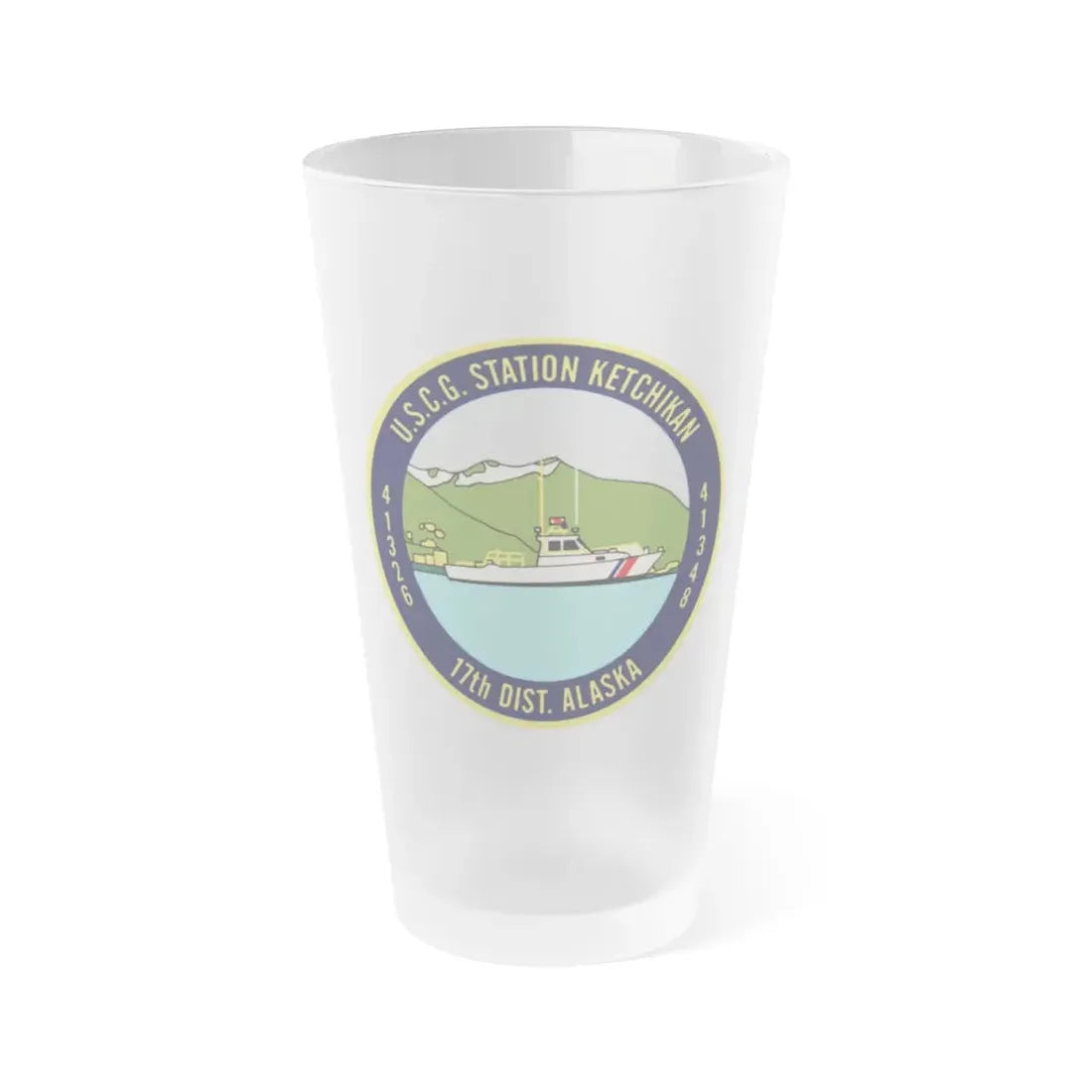 USCG Station Ketchikan 17th Dist (U.S. Coast Guard) Frosted Pint Glass 16oz Default Title - Go Mug Yourself