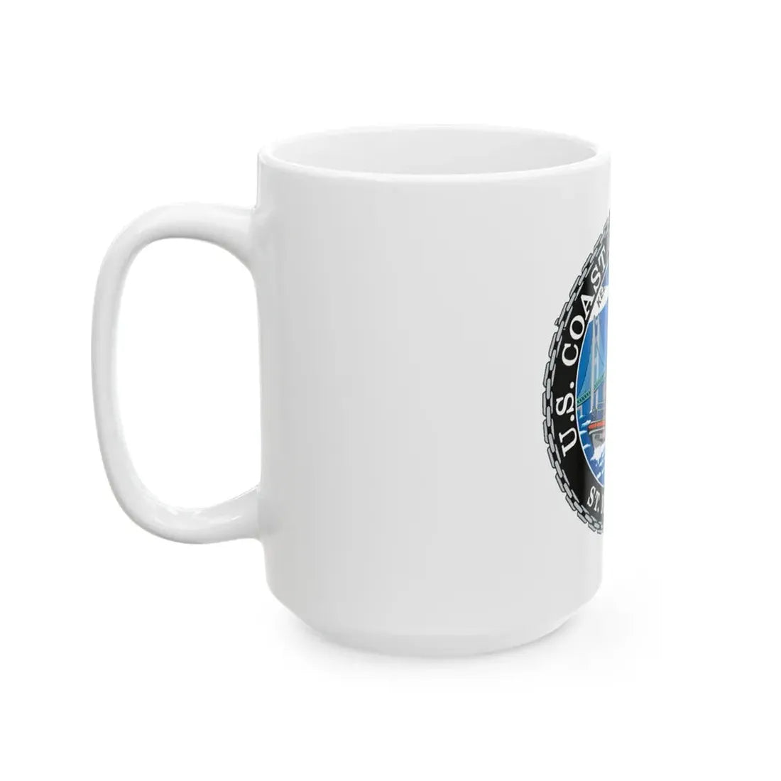 USCG Station St Ignace MI (U.S. Coast Guard) White Coffee Mug - Go Mug Yourself