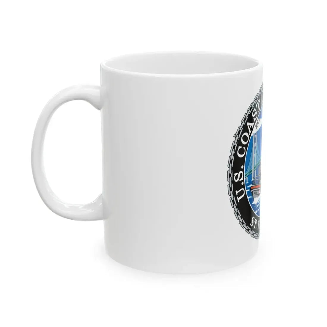 USCG Station St Ignace MI (U.S. Coast Guard) White Coffee Mug - Go Mug Yourself