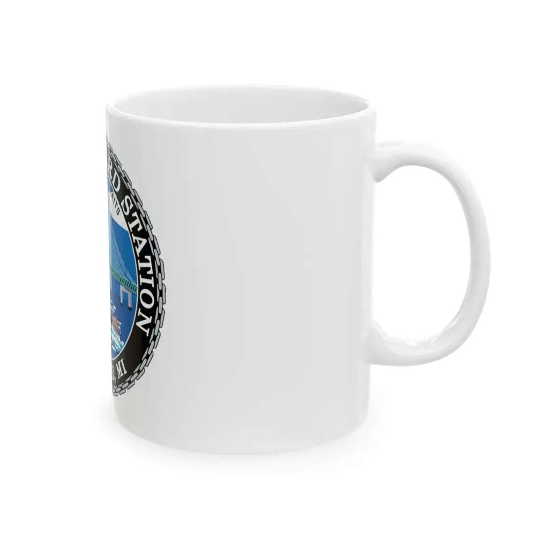 USCG Station St Ignace MI (U.S. Coast Guard) White Coffee Mug - Go Mug Yourself