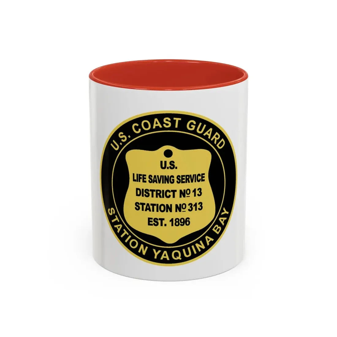 USCG Station Yaquina Bay (U.S. Coast Guard) Accent Coffee Mug 11oz Red - Go Mug Yourself