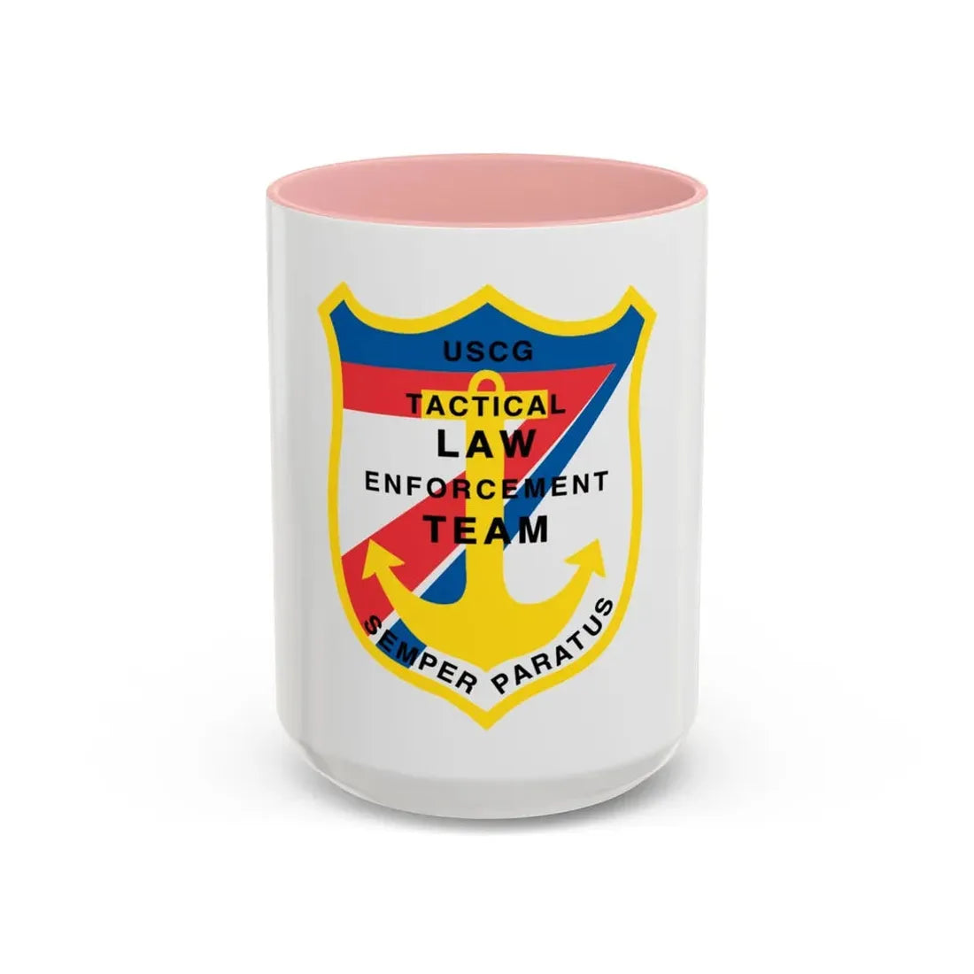USCG Tactical Law Enforcement Team District 7 (U.S. Coast Guard) Accent Coffee Mug 15oz Pink - Go Mug Yourself