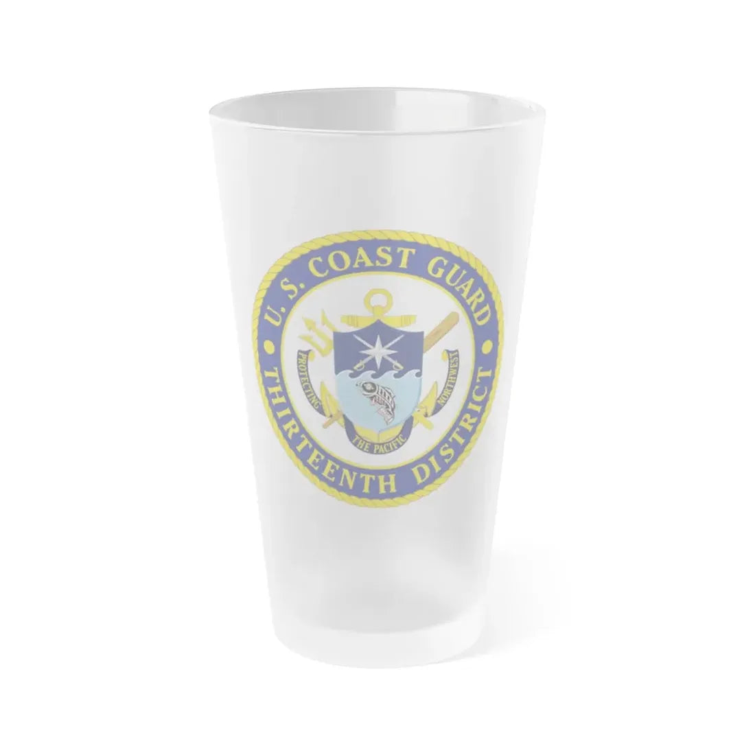 USCG Thirteenth District (U.S. Coast Guard) Frosted Pint Glass 16oz Default Title - Go Mug Yourself
