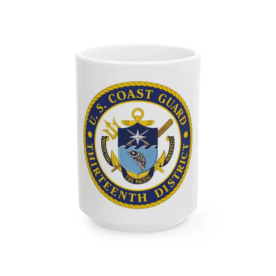 USCG Thirteenth District (U.S. Coast Guard) White Coffee Mug 15oz - Go Mug Yourself