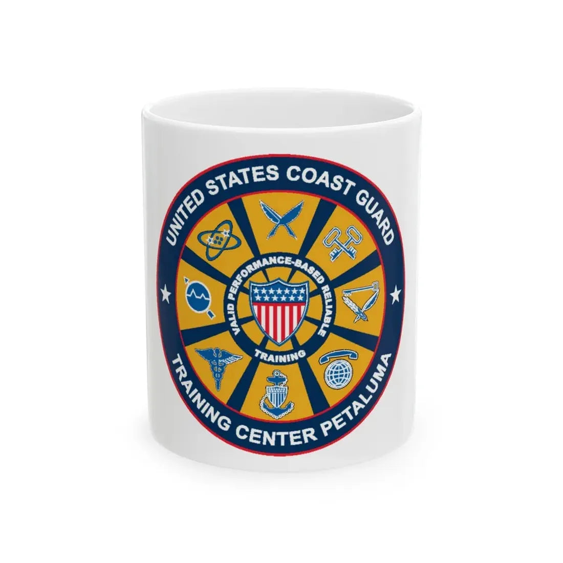 USCG Training Center Petaluma (U.S. Coast Guard) White Coffee Mug 11oz - Go Mug Yourself