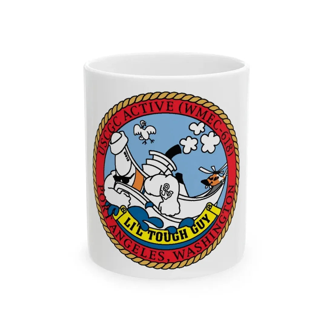 USCGC Active WMEC 618 Little Tough Guy (U.S. Coast Guard) White Coffee Mug 11oz - Go Mug Yourself
