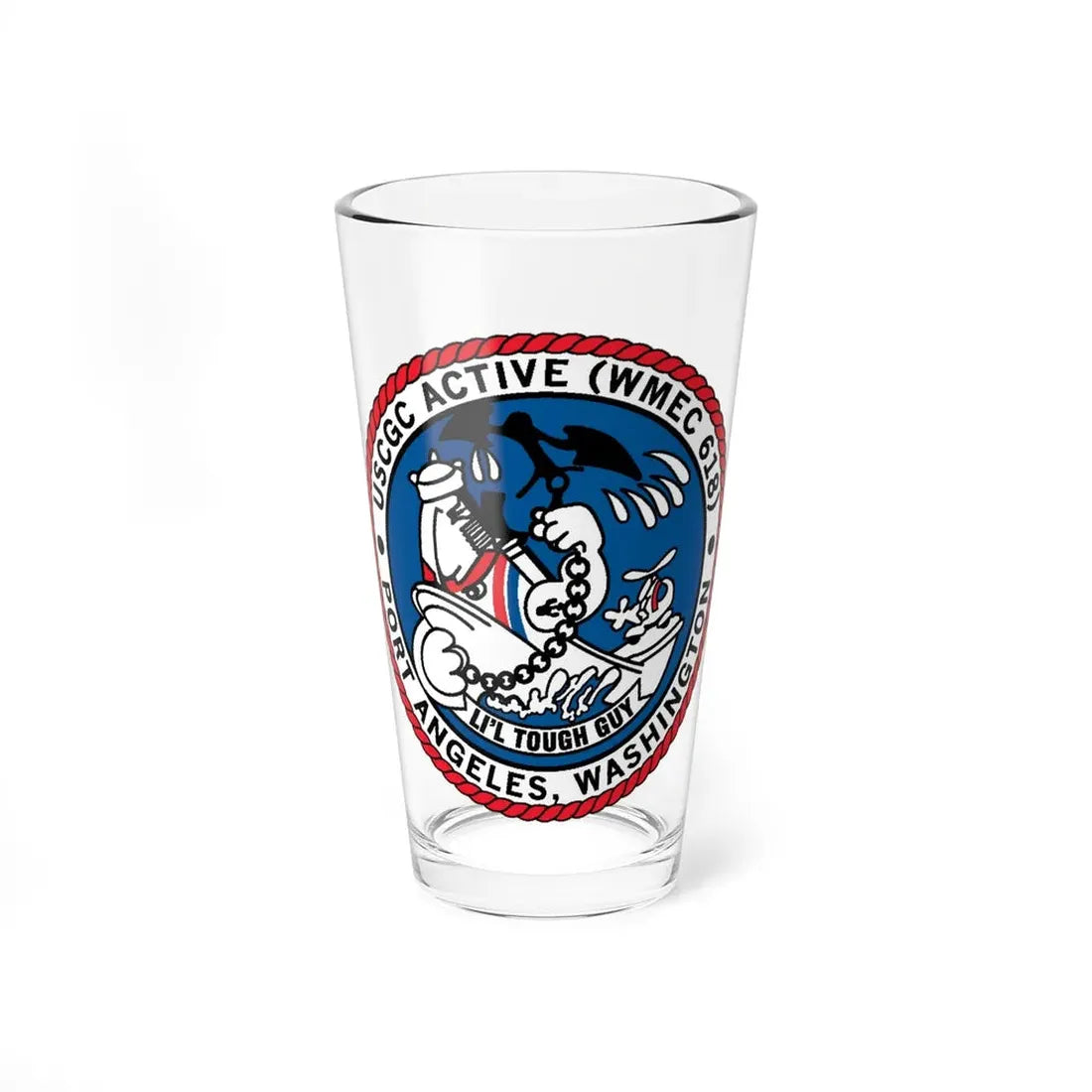 USCGC Active WMEC 618 Port Angeles WA (U.S. Coast Guard) Pint Glass 16oz 16oz - Go Mug Yourself