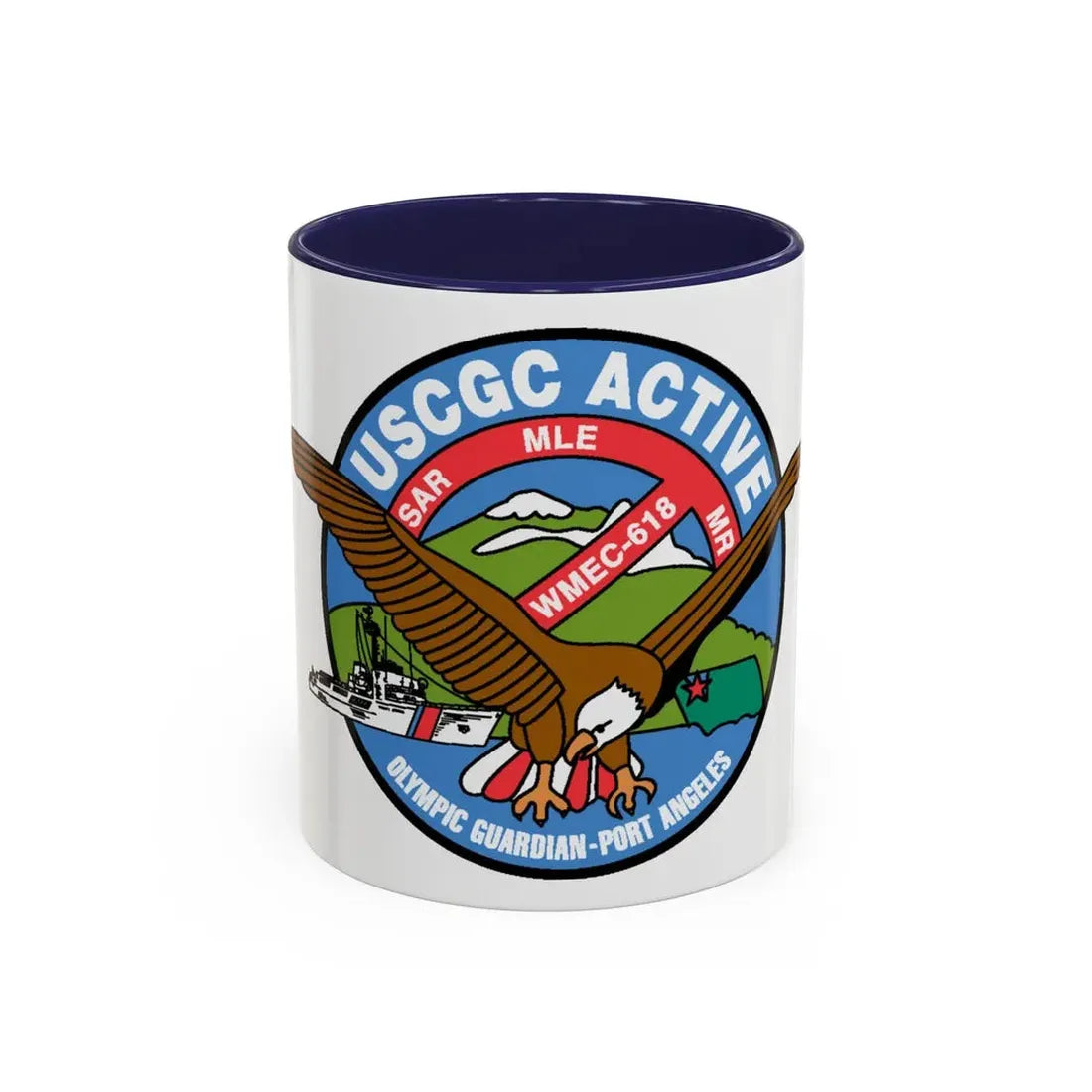 USCGC Active WMEC 618 (U.S. Coast Guard) Accent Coffee Mug 11oz Navy - Go Mug Yourself