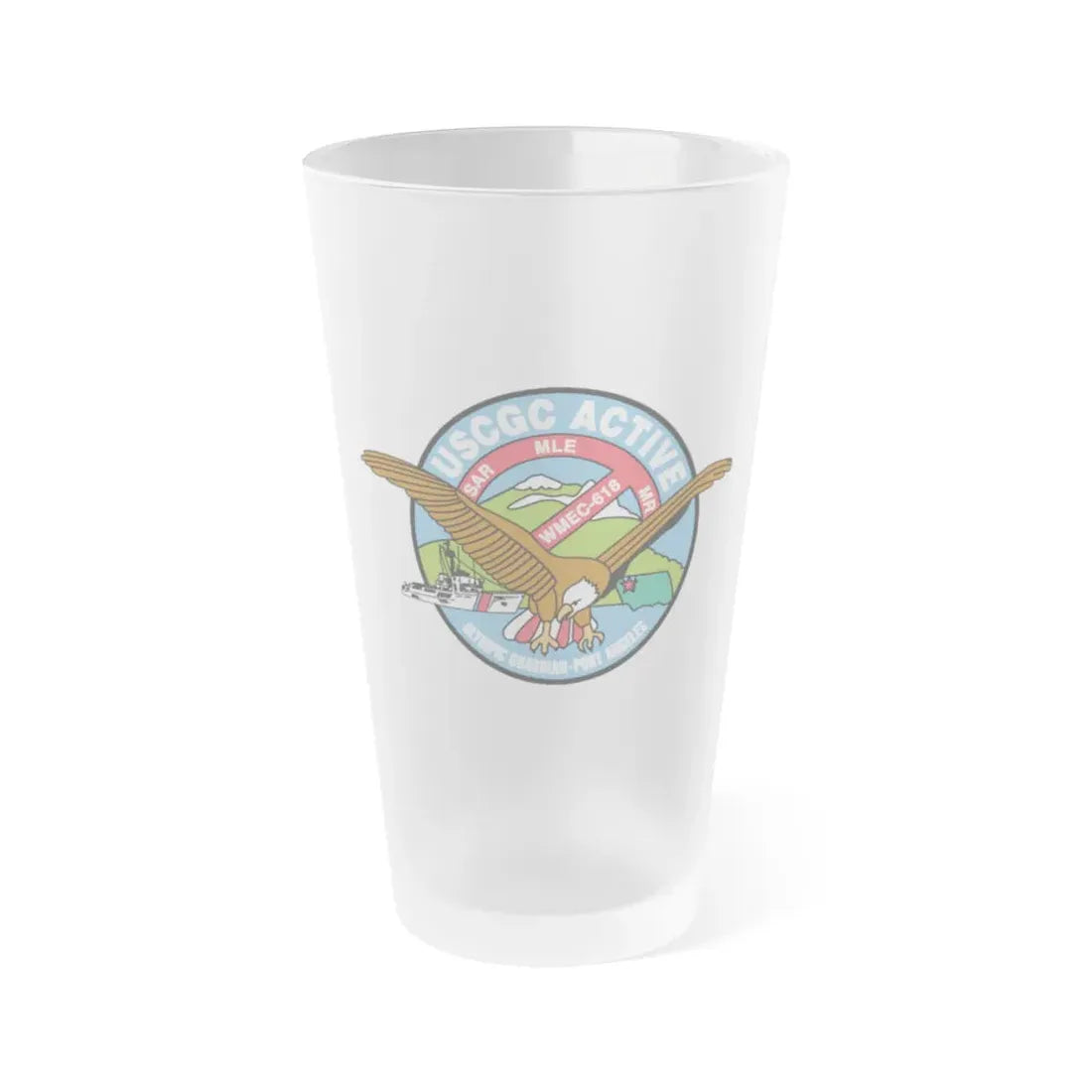 USCGC Active WMEC 618 (U.S. Coast Guard) Frosted Pint Glass 16oz Default Title - Go Mug Yourself
