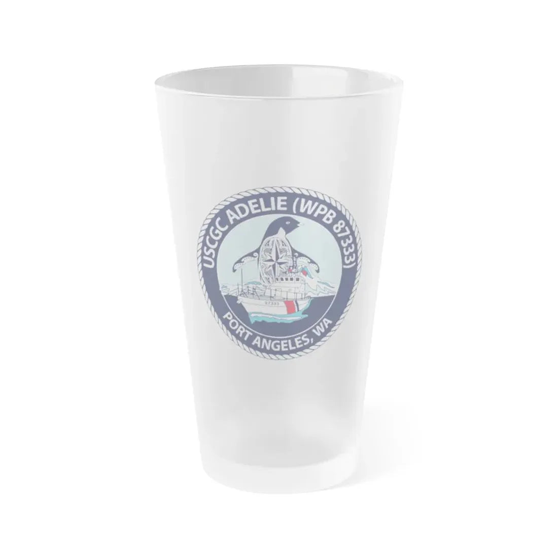 USCGC Adelie (U.S. Coast Guard) Frosted Pint Glass 16oz Default Title - Go Mug Yourself