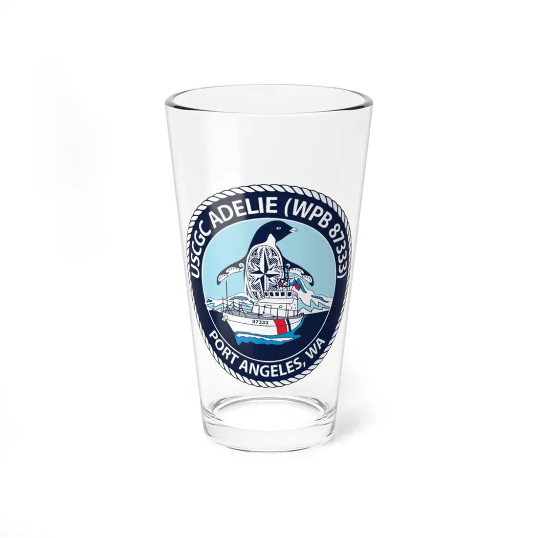 USCGC Adelie (U.S. Coast Guard) Pint Glass 16oz 16oz - Go Mug Yourself