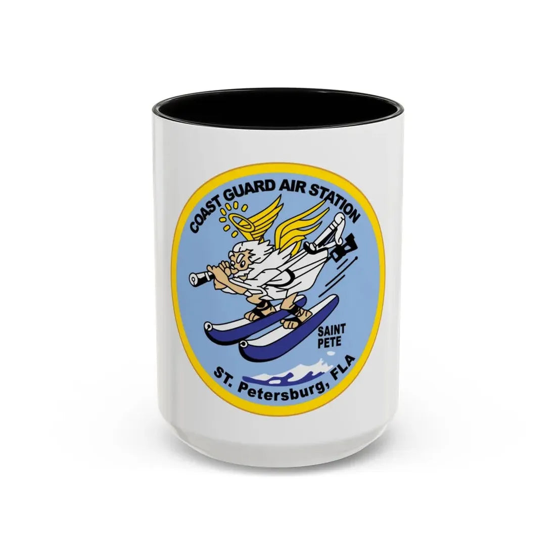 USCGC Air Station St Petersburg FLA (U.S. Coast Guard) Accent Coffee Mug 15oz Black - Go Mug Yourself