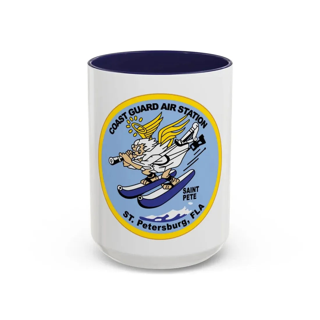 USCGC Air Station St Petersburg FLA (U.S. Coast Guard) Accent Coffee Mug 15oz Navy - Go Mug Yourself