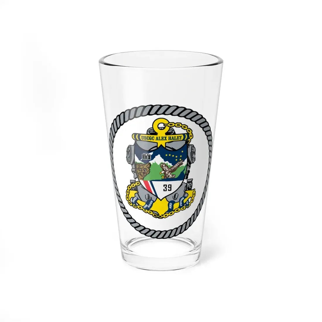 USCGC Alex Haley 39 (U.S. Coast Guard) Pint Glass 16oz 16oz - Go Mug Yourself